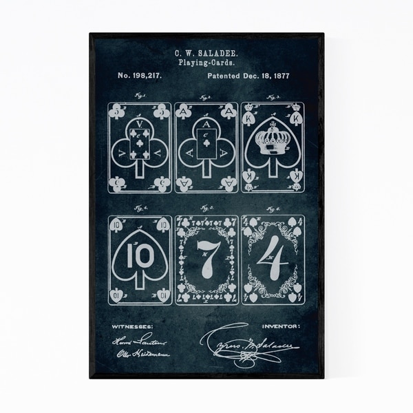 Noir Gallery Playing Cards Patent Print Framed Art Print
