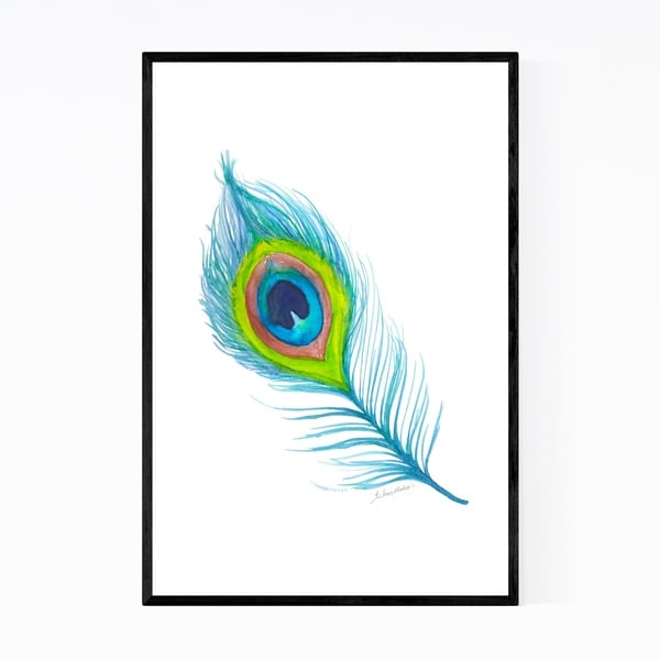 Noir Gallery Peacock Feather Painting Framed Art Print