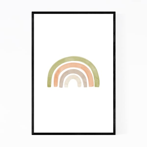 Noir Gallery Minimal Organic Rainbow Framed Art Print