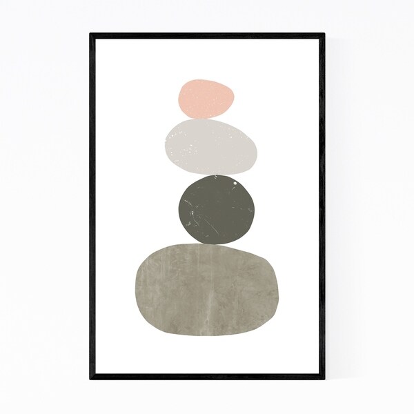 Noir Gallery Minimal Abstract Zen Pebbles Framed Art Print