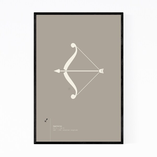 Noir Gallery Sagittarius Sign Astrology Minimal Framed Art Print