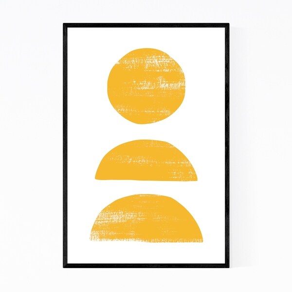 Noir Gallery Abstract Distressed Yelloiw Painting Framed Art Print