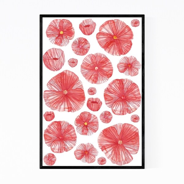 Noir Gallery Poppies Floral Botanical Pattern Framed Art Print