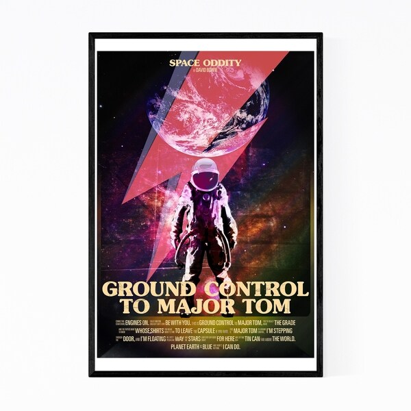 Noir Gallery David Bowie Music Astronaut Framed Art Print