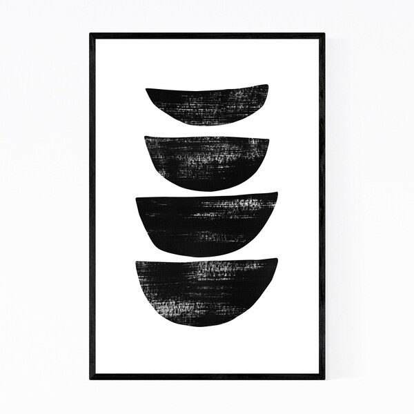 Noir Gallery Abstract Distressed Black White Framed Art Print