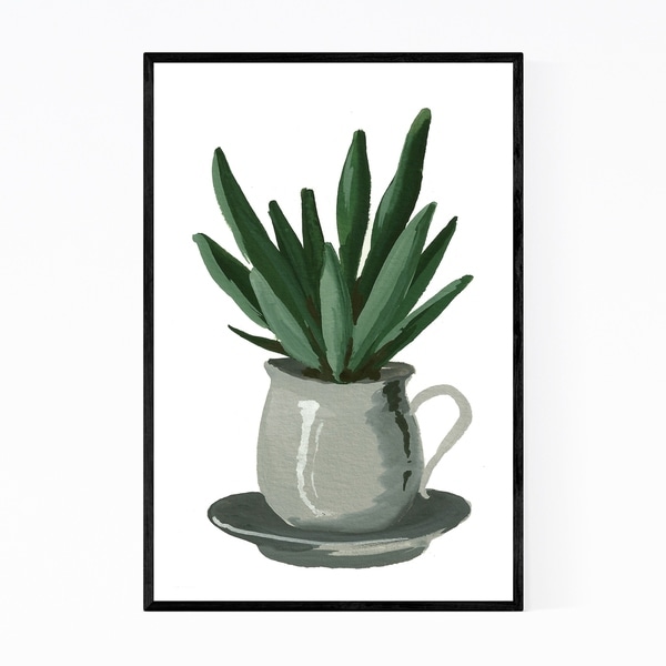 Noir Gallery Aloe Floral Botanical Painting Framed Art Print