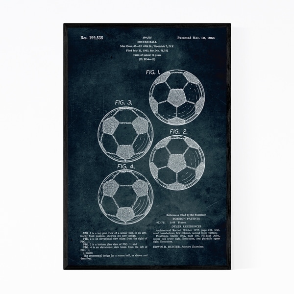 Noir Gallery Soccer Ball Patent Print Framed Art Print