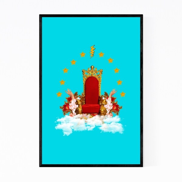 Noir Gallery Feminine Floral Queen Throne Framed Art Print