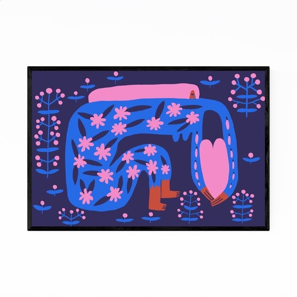 Noir Gallery Floral Botanical Blue Heart Framed Art Print