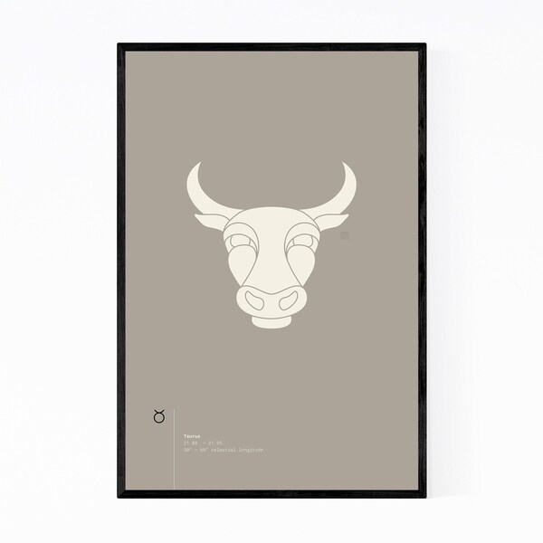 Noir Gallery Taurus Star Sign Astrology Minimal Framed Art Print