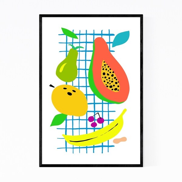 Noir Gallery Tropical Fruit Pear Banana Kitchen Framed Art Print