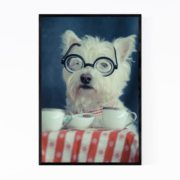 Noir Gallery Funny Dog Humor Tea Lover Gift Framed Art Print