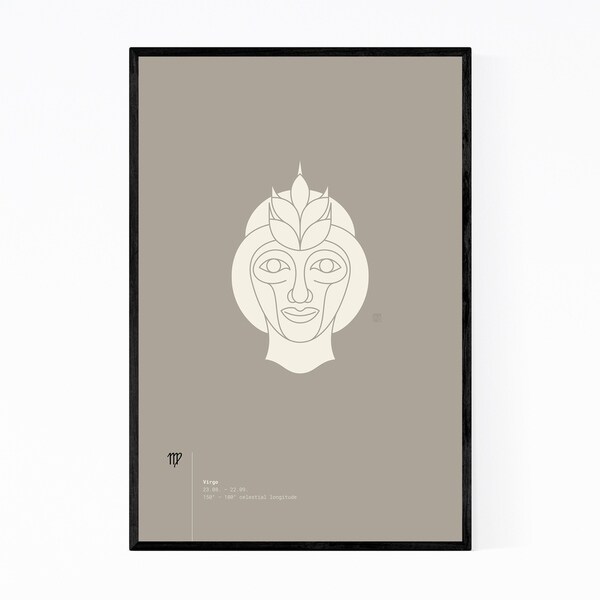 Noir Gallery Virgo Star Sign Astrology Minimal Framed Art Print