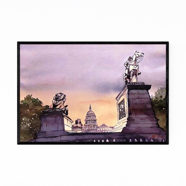Noir Gallery Washington DC Capitol Painting Framed Art Print