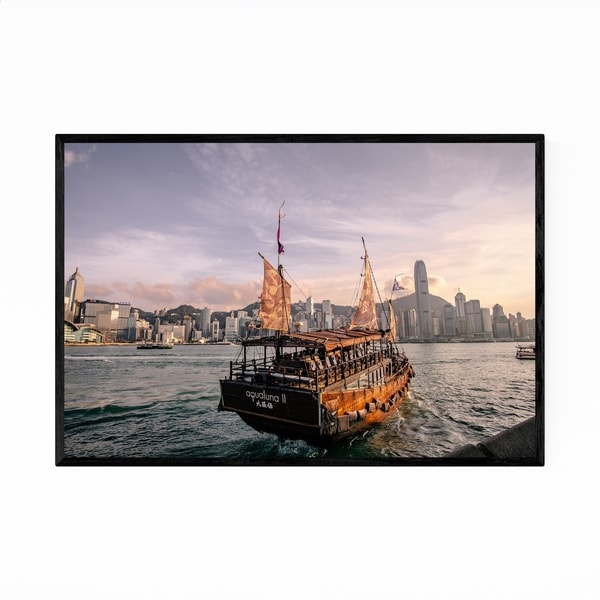 Noir Gallery Hong Kong Skyline Victoria Harbour Framed Art Print