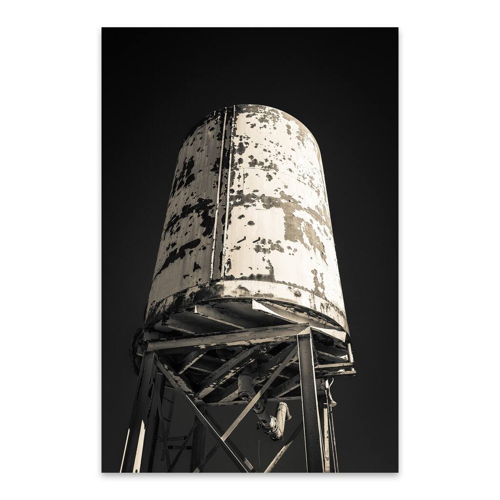 Noir Gallery Old Water Tower Abandoned Photo Metal Wall Art Print