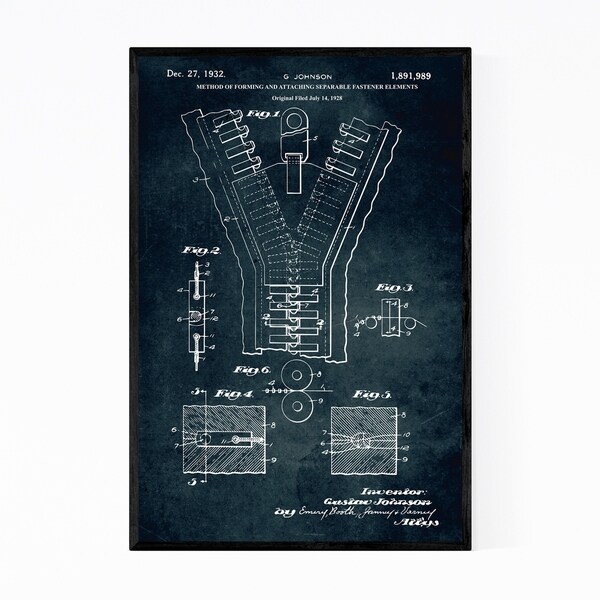 Noir Gallery Zipper Fashion Patent Print Framed Art Print