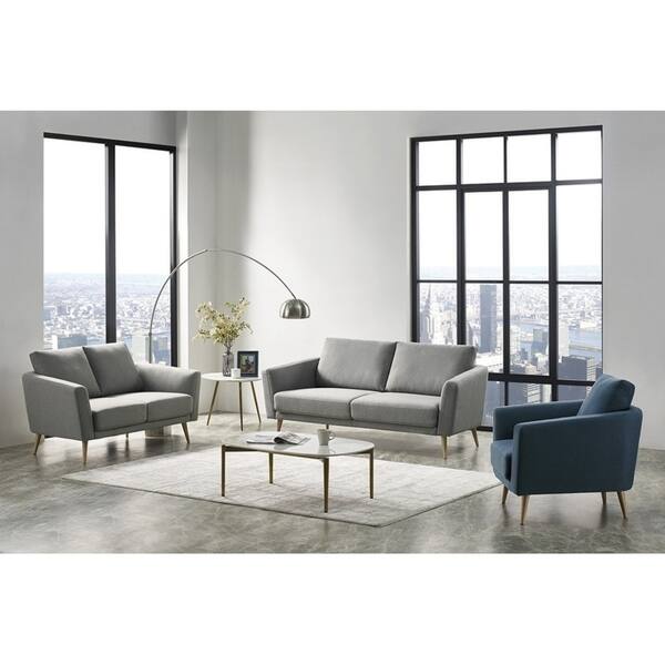 Divani Casa Benham Modern Grey Blue Fabric Sofa Set On Divani Casa Benham Modern Grey