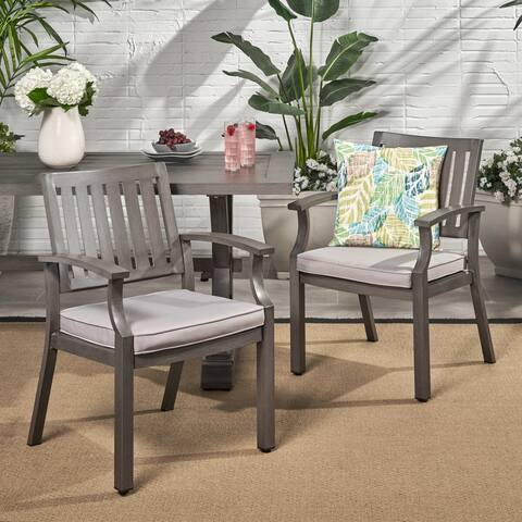 Lombok Outdoor Modern Aluminum Dining Chair with Cushion (Set of 2) by Christopher Knight Home