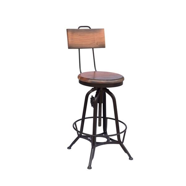 Clarkson Modern Industrial Acacia Wood Bar Stool by Christopher Knight