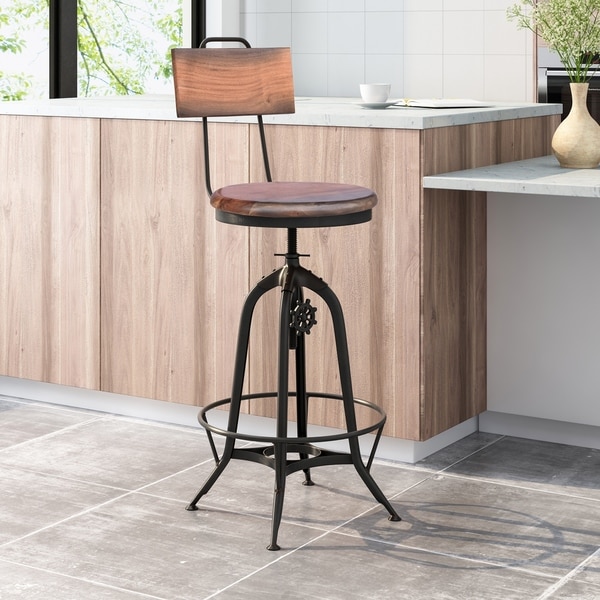 Clarkson Modern Industrial Acacia Wood Bar Stool by Christopher Knight Home. Opens flyout.