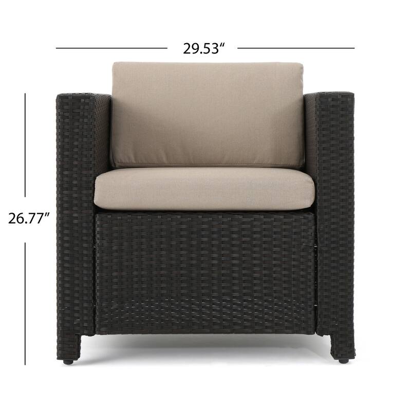 Puerta Outdoor 8 Seater Wicker Chat Set with Side Tables by Christopher Knight Home