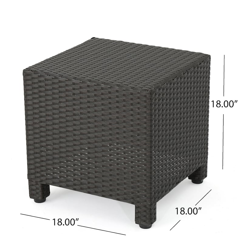 Puerta Outdoor 8 Seater Wicker Chat Set with Side Tables by Christopher Knight Home