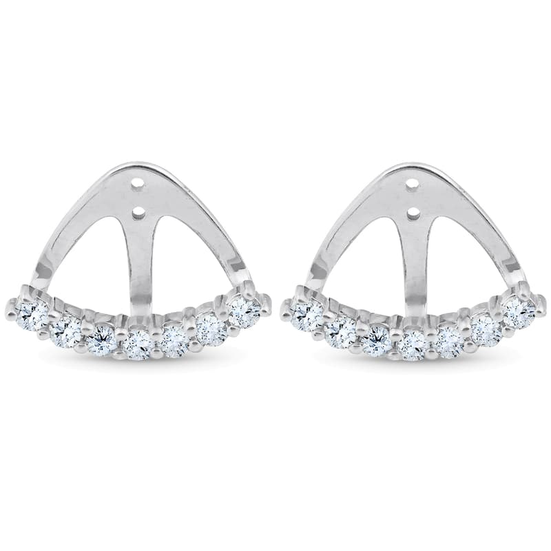 14k White Gold 3/4 Ct TDW Diamond Stud Earring Jacket