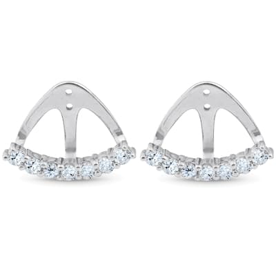 14k White Gold 3/4 Ct TDW Diamond Stud Earring Jacket