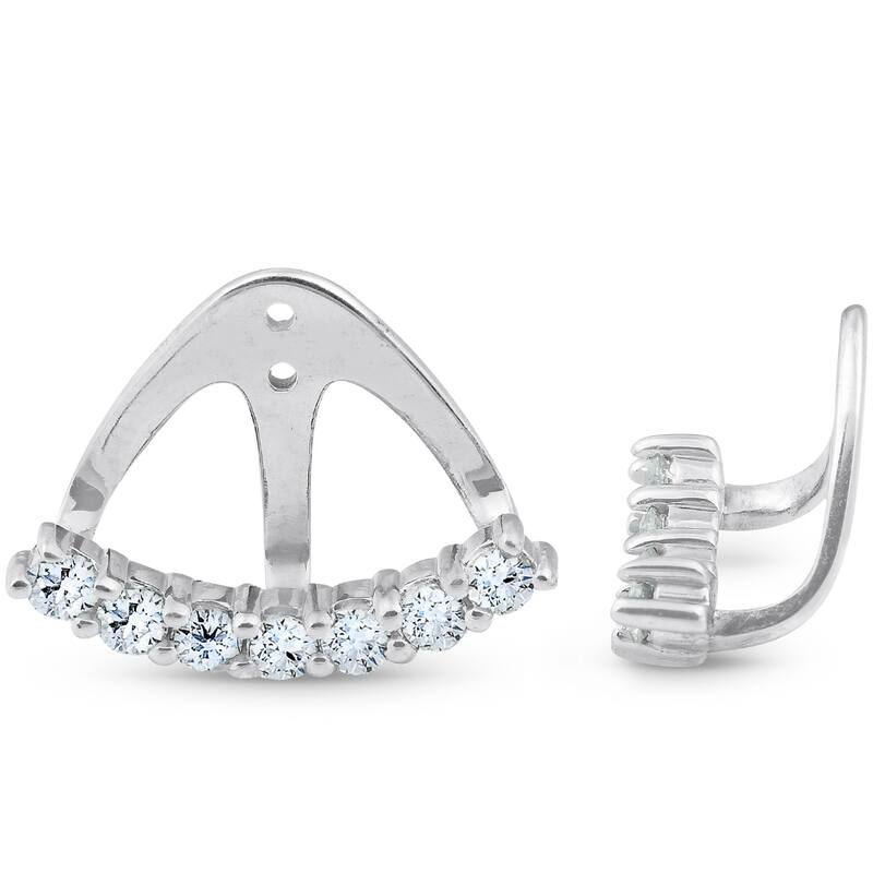 14k White Gold 3/4 Ct TDW Diamond Stud Earring Jacket