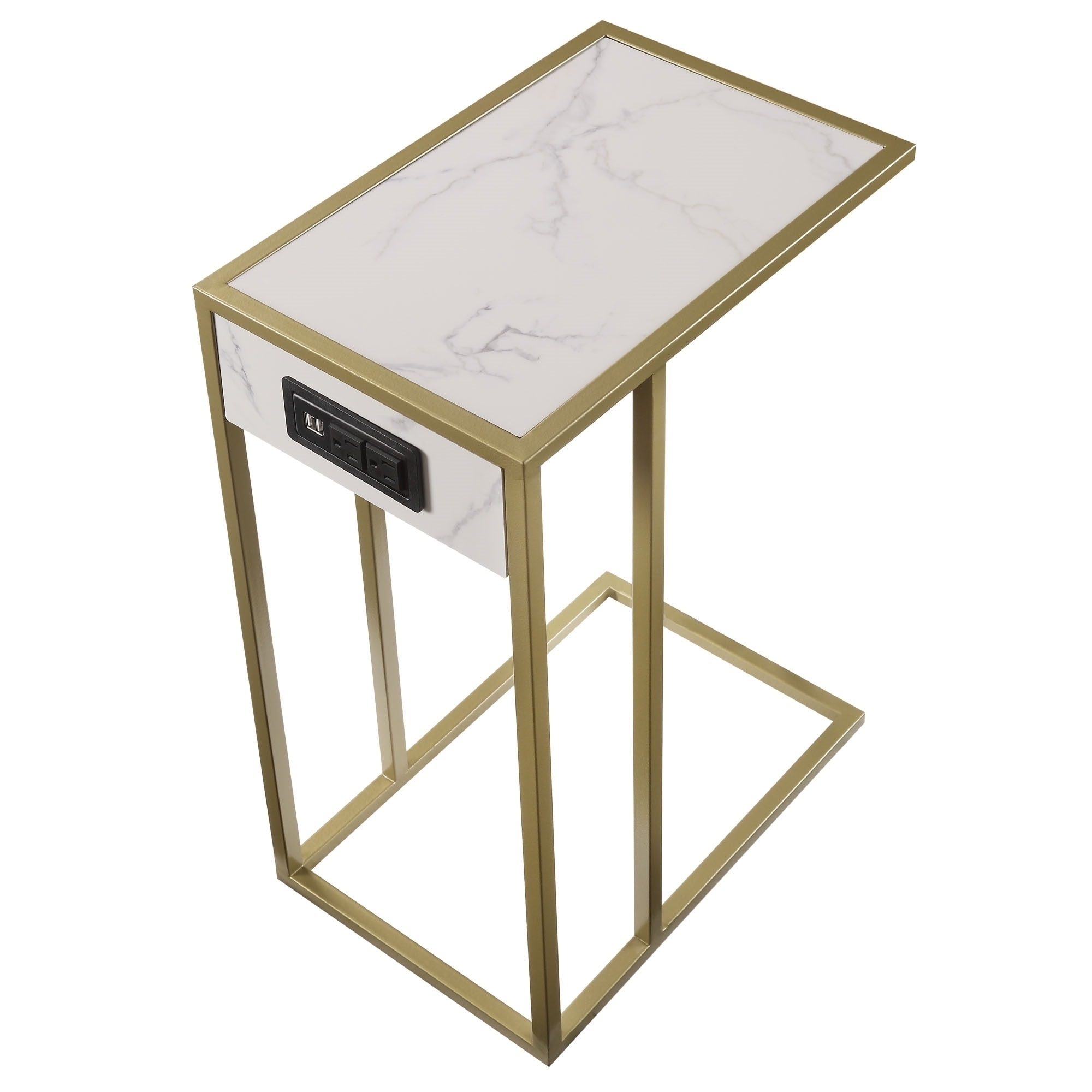 marble side table with outlets