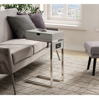 Kalhad C-Table with USB Ports/ Outlets and Storage Drawer
