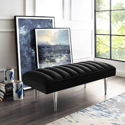 Darwin Velvet Bench Channel Tufted