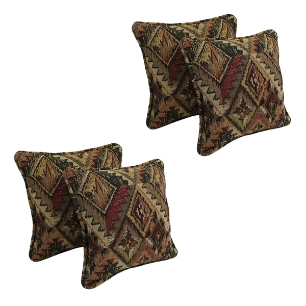 Blazing Needles 18 inch Tapestry Throw Pillows Set of 4 On