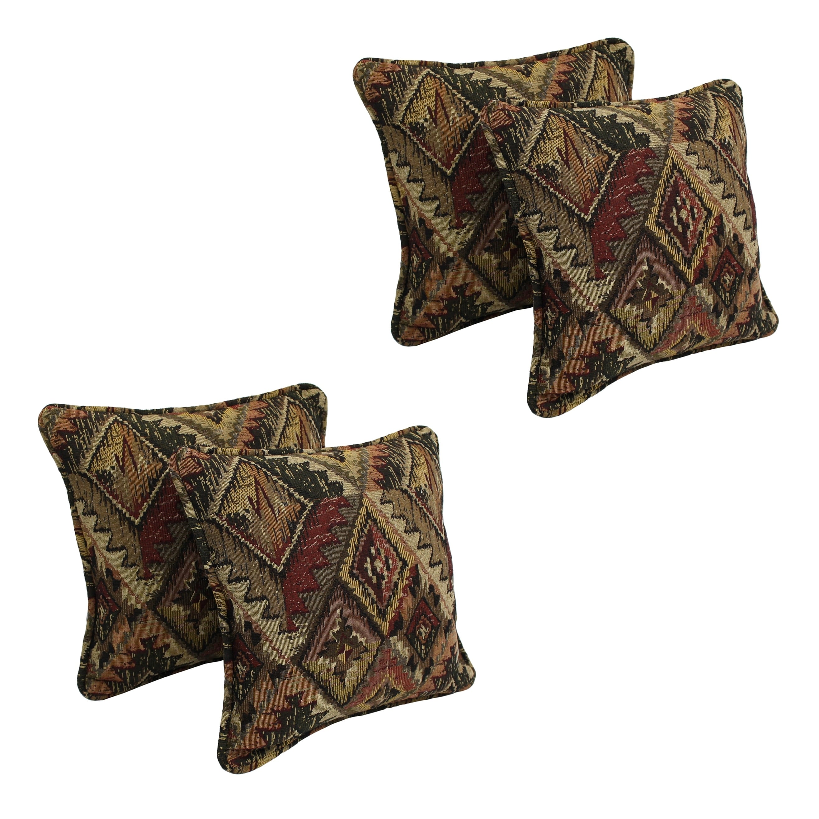 Blazing Needles 18-inch Tapestry Throw Pillows (Set of 4)