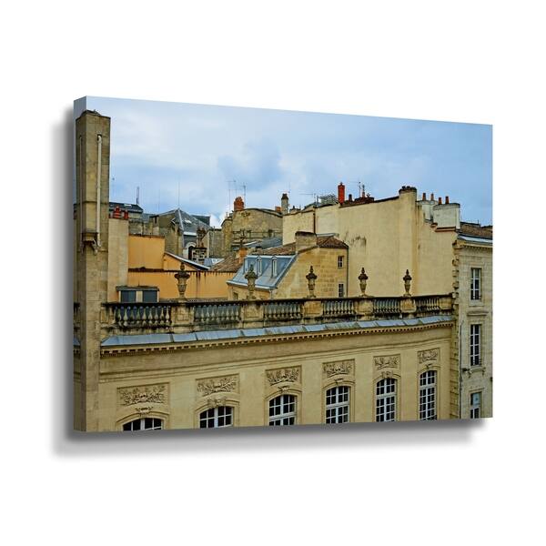 slide 1 of 8, Porch & Den Kathy Yates 'Bordeaux Rooftops' Gallery Wrapped Canvas 1 Piece - 16x24
