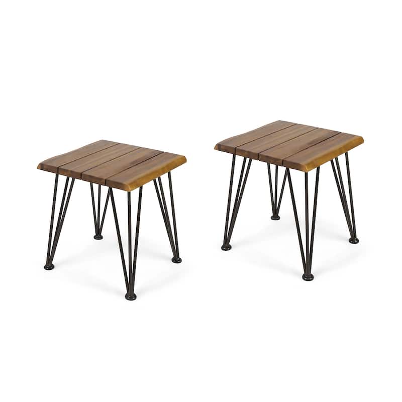 Carrizo Industrial Rustic Acacia Wood Side Table by Christopher Knight Home
