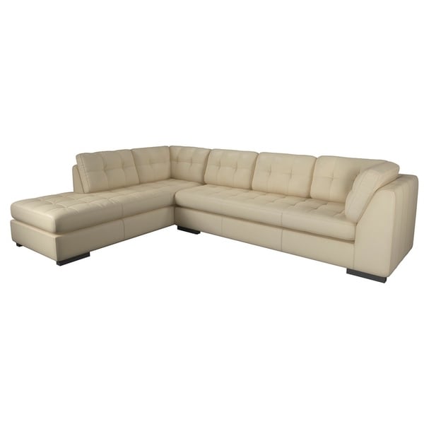 Made to Order Laguna 100% Top Grain Leather Sofa Chaise Sectional - Left Chaise Facing. Opens flyout.