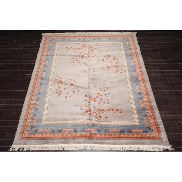 Authentic Karastan Hand Knotted Art Deco Wool Oriental Area Rug (9'5"x13'5") - 9'9" x 13'9"