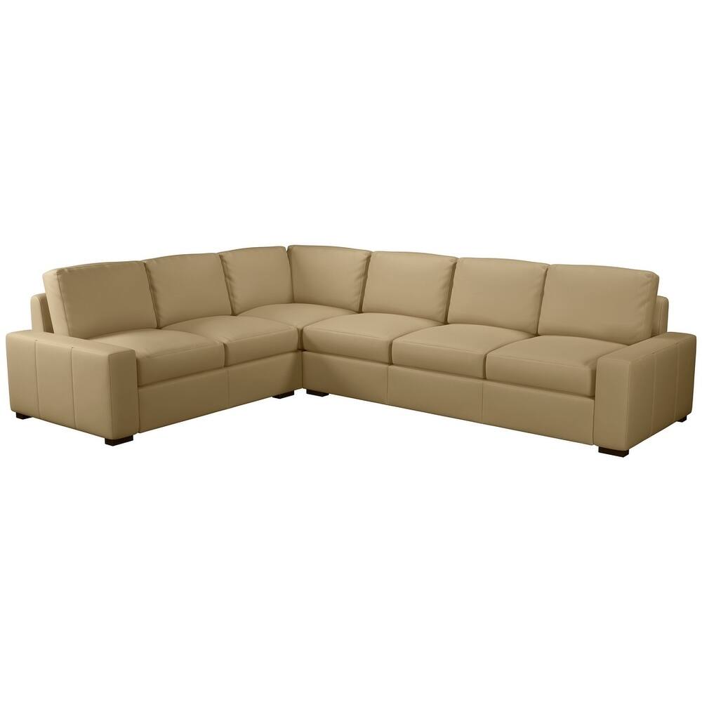 Made to Order Monza 100% Top Grain Leather Sectional - Right Arm Facing