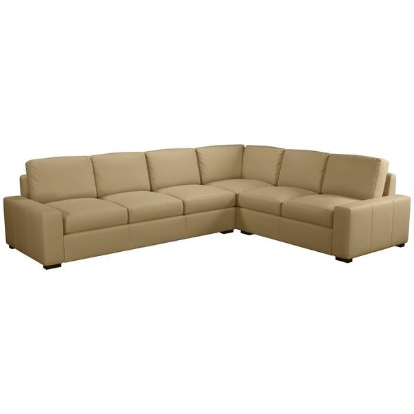 Made to Order Monza 100 Top Grain Leather Sectional Left Arm Facing