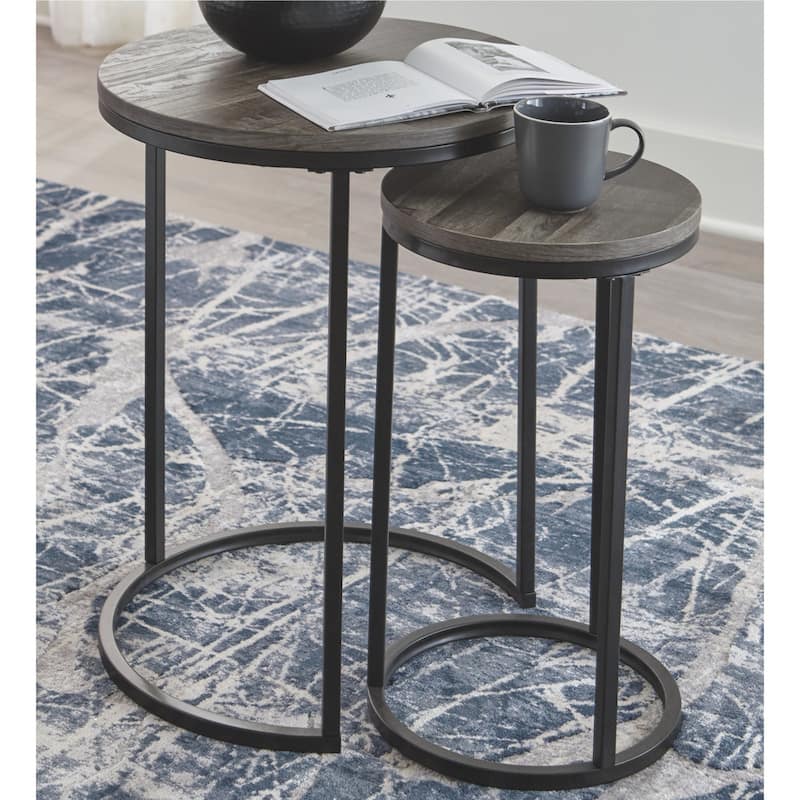 Signature Design by Ashley Ridgerun 2-piece Accent Table Set - Black - Metal