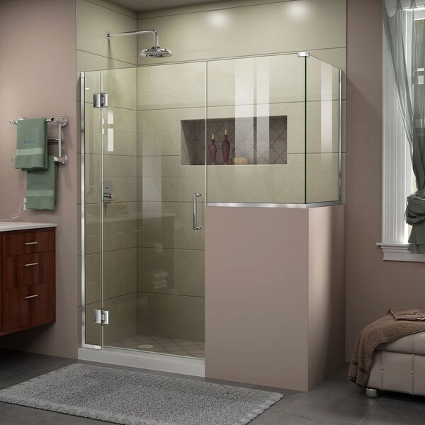 DreamLine Unidoor-X 59 in. W x 36 3/8 in. D x 72 in. H Frameless Hinged Shower Enclosure - 36.38" x 59"