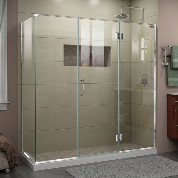 DreamLine Unidoor-X 70 1/2 in. W x 30 3/8 in. D x 72 in. H Frameless Hinged Shower Enclosure - 30.38" x 70.5"