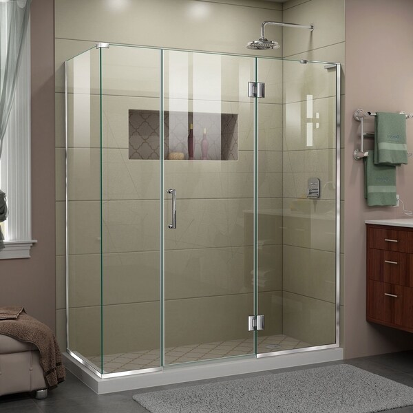 DreamLine Unidoor-X 64 1/2 in. W x 34 3/8 in. D x 72 in. H Frameless Hinged Shower Enclosure - 34.38" x 64.5"