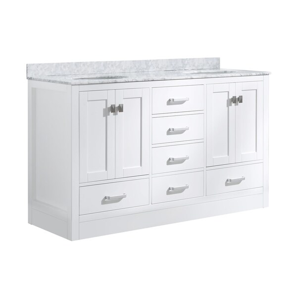 ANZZI Chateau 60" Bathroom Vanity Set in Rich White