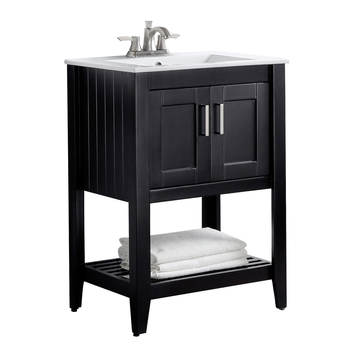Anzzi Mosset 24 Bathroom Vanity Set In Rich Black Bathroom Vanity Set In Rich Black