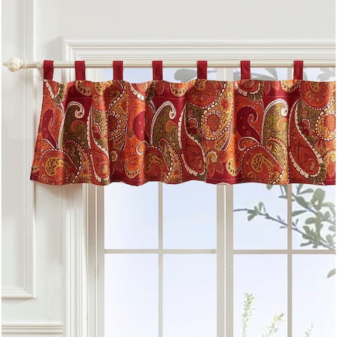 Greenland Home Fashions Tivoli Window Valance, Tab Top, Cinnamon