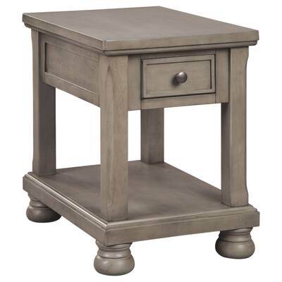 Lettner Gray Rectangular End Table