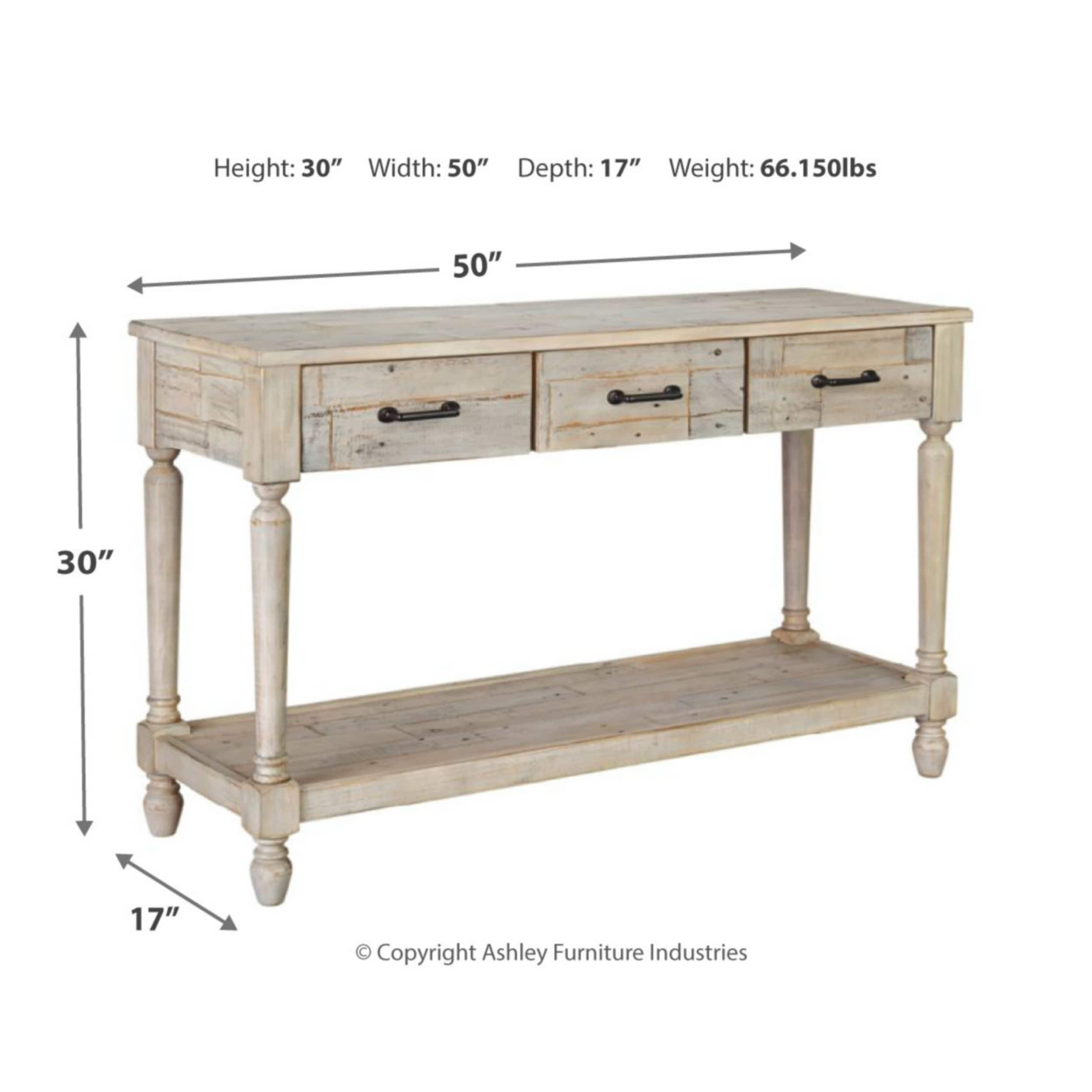 sofa table depth